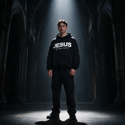 Jesus is the light rhinestone hoodie